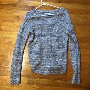 Heathered Light Grey Sweater with Lace Back